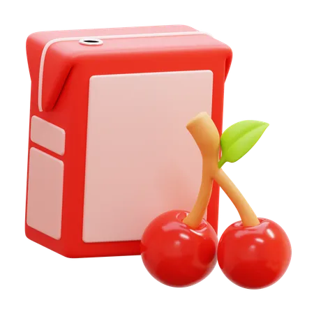 Caja de jugo de cereza  3D Icon