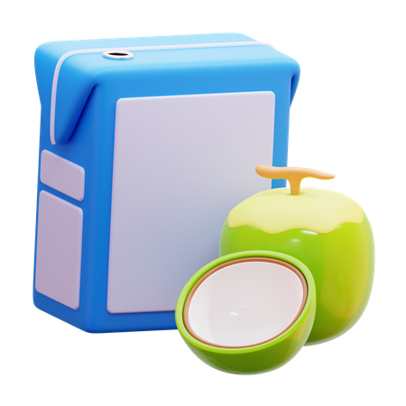 Caja de jugo de coco  3D Icon