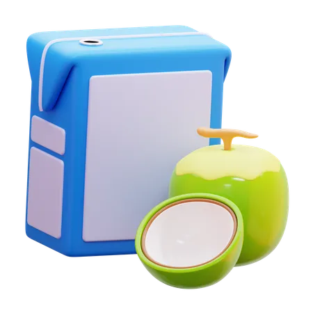 Caja de jugo de coco  3D Icon