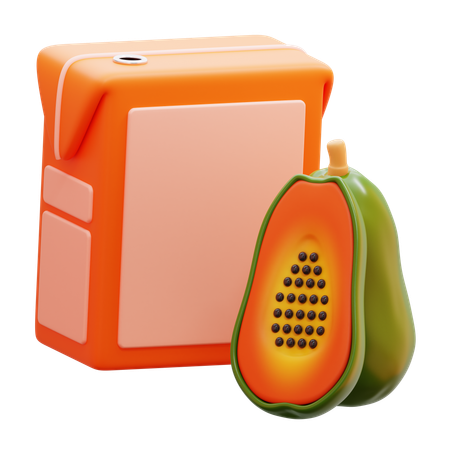 Caja de jugo de papaya  3D Icon