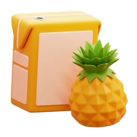 Caja de jugo de piña  3D Icon