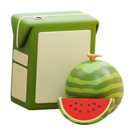 Caja de jugo de sandia  3D Icon