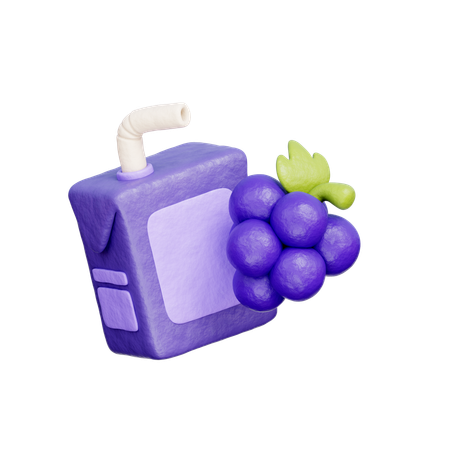 Caja de jugo de uvas  3D Icon