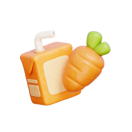 Caja de jugo de zanahoria  3D Icon