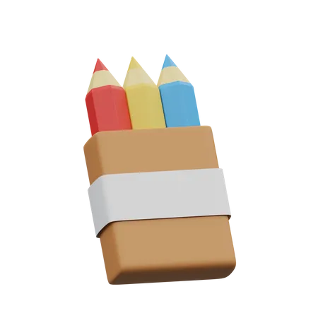 Caja de lápices de colores  3D Illustration