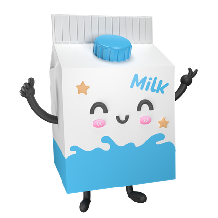 Caja de leche  3D Illustration