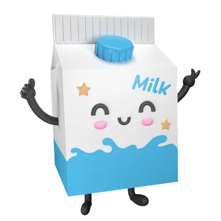 Caja de leche  3D Illustration