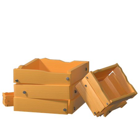 Caja de madera  3D Illustration