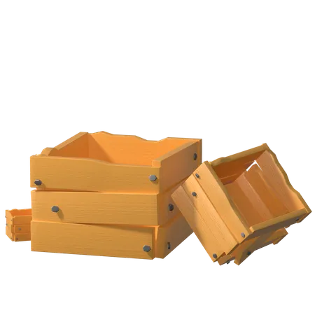 Caja de madera  3D Illustration