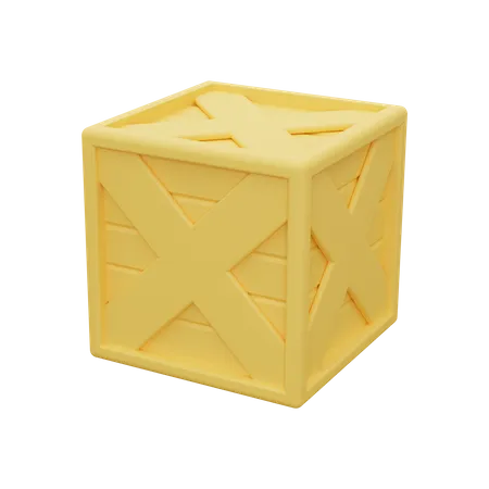 Caja de madera  3D Illustration