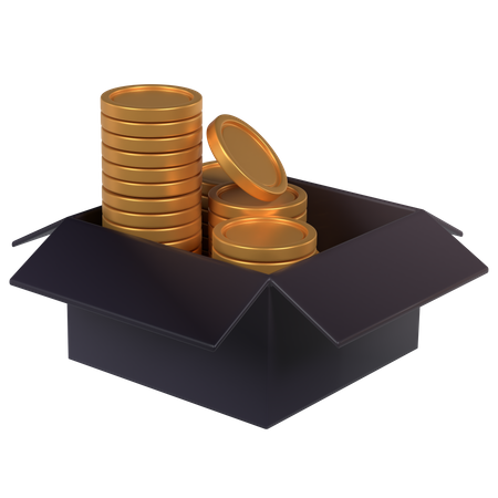 Caja de monedas  3D Icon