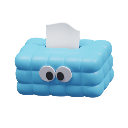 Linda caja de pañuelos azul  3D Icon