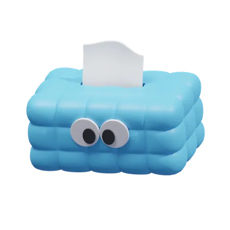 Linda caja de pañuelos azul  3D Icon