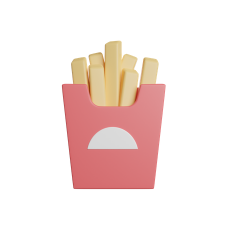 Caja de papas fritas  3D Icon