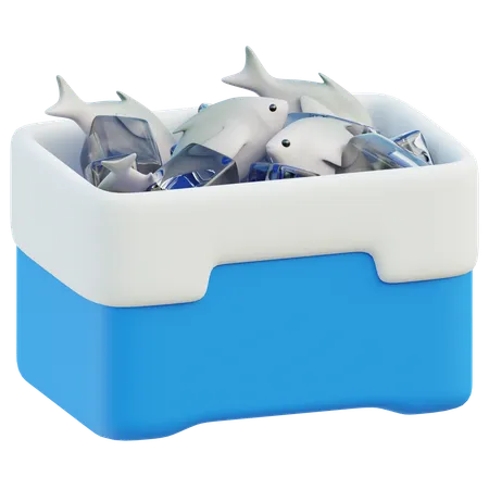 Caja de pescado  3D Icon