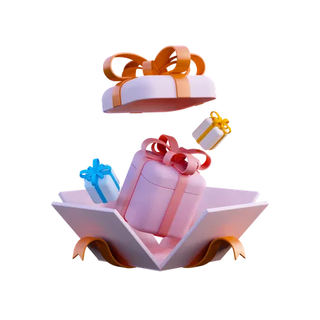 Caja de regalo abierta  3D Illustration