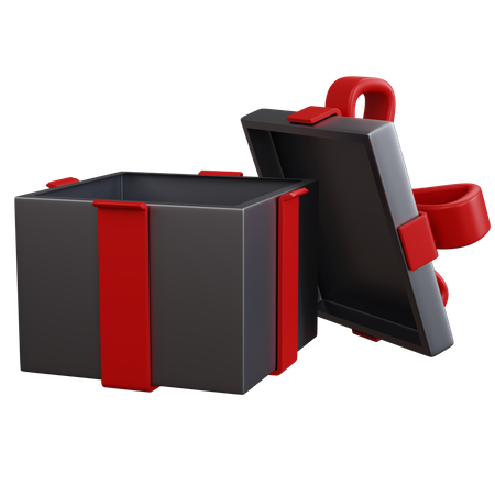 Abrir caja de regalo con cinta roja  3D Icon