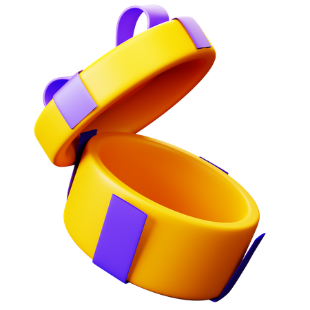 Caja de regalo abierta ovalada  3D Icon