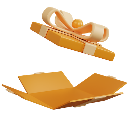 Caja de regalo amarilla abierta de par en par  3D Icon