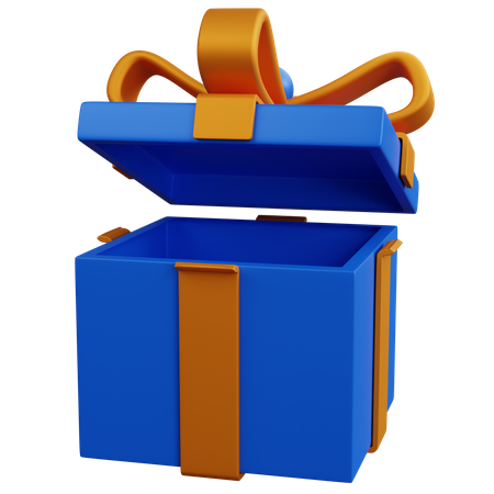 Caja de regalo azul  3D Icon
