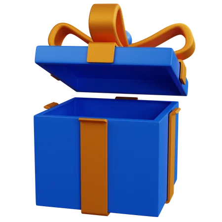 Caja de regalo azul  3D Icon