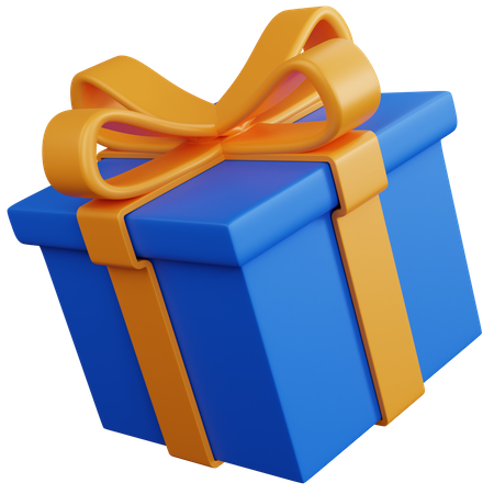 Caja de regalo azul flotante  3D Icon