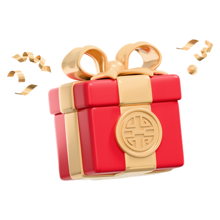 Caja de regalo china  3D Icon