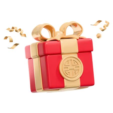 Caja de regalo china  3D Icon