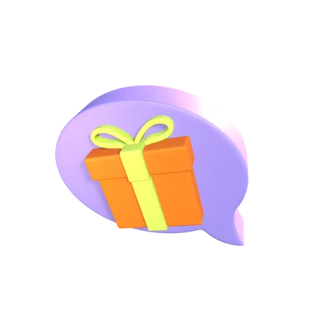 Burbuja de chat de caja de regalo  3D Icon