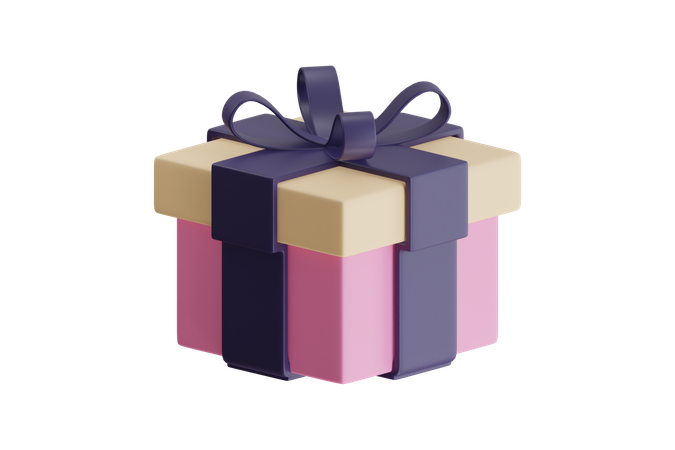 Caja de regalo con cinta  3D Icon