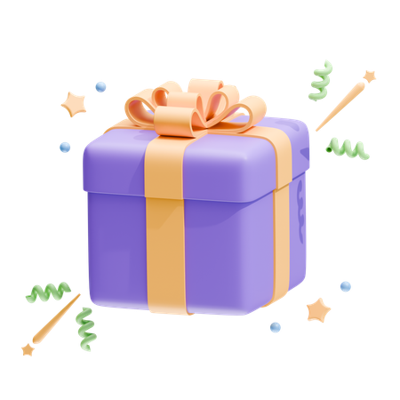 Caja de regalo con cinta  3D Icon