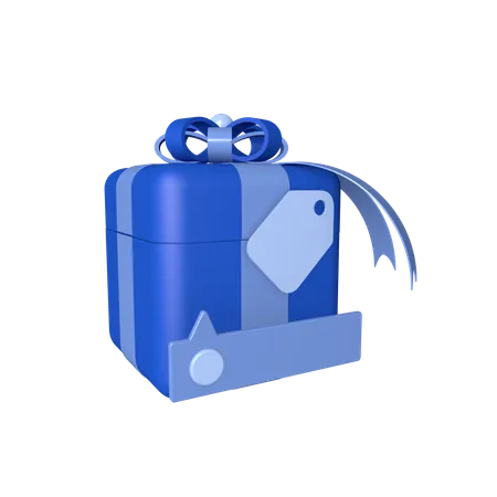 Caja de regalo con etiqueta  3D Icon