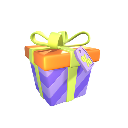 Caja de regalo con etiqueta de descuento  3D Icon