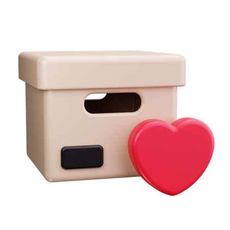 Caja De Regalo Corazón  3D Icon