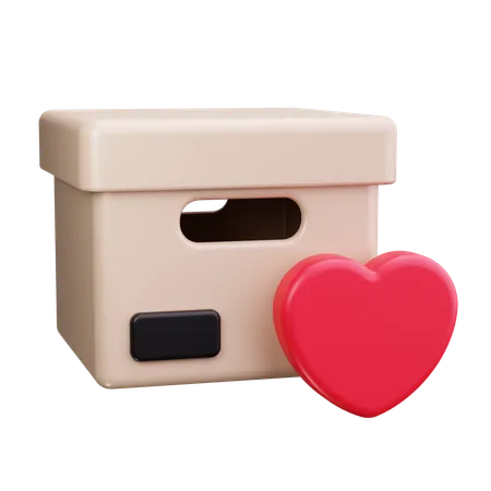 Caja De Regalo Corazón  3D Icon