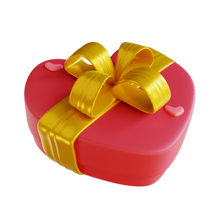 Caja de regalo de corazón  3D Icon