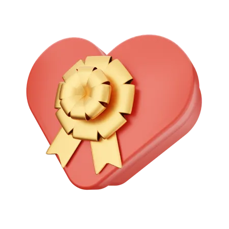 Caja de regalo de corazón  3D Icon