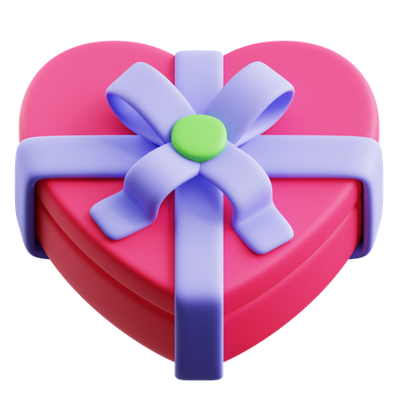 Caja de regalo de corazón  3D Icon