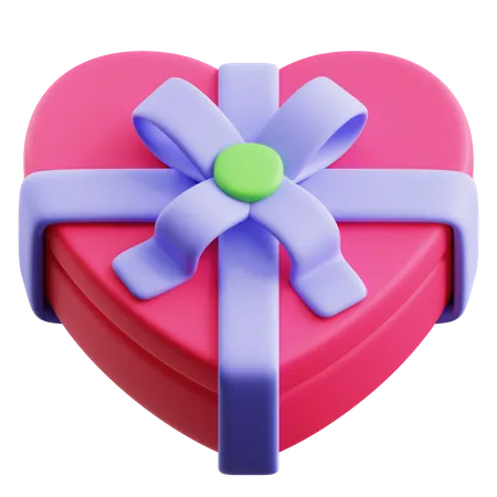 Caja de regalo de corazón  3D Icon