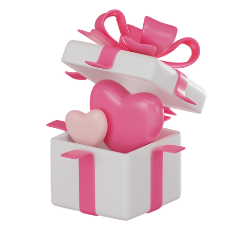 Caja de regalo de amor  3D Icon