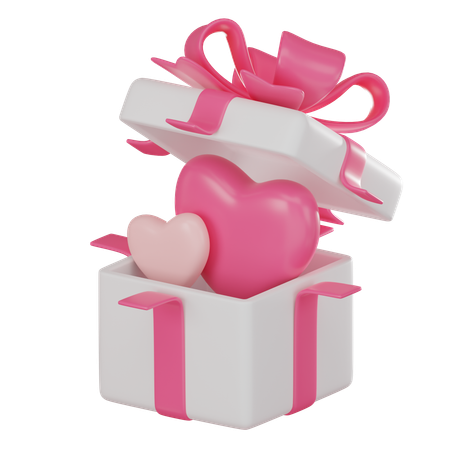 Caja de regalo de amor  3D Icon