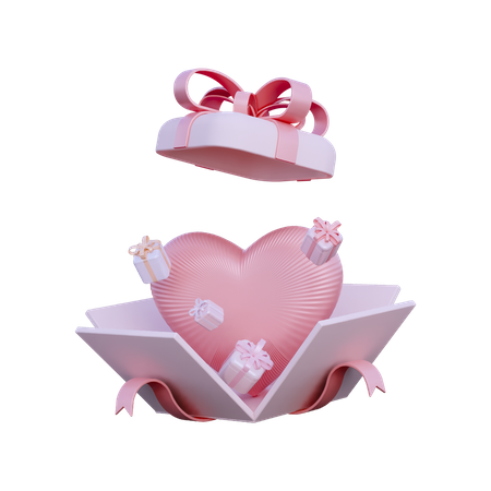 Caja de regalo de amor  3D Illustration