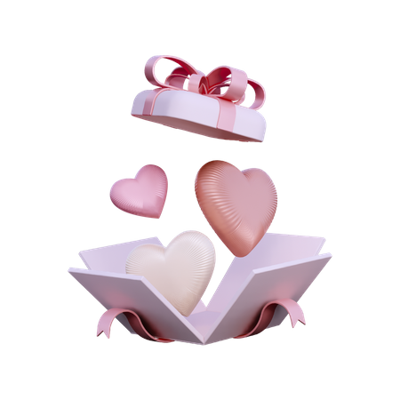 Caja de regalo de amor  3D Illustration