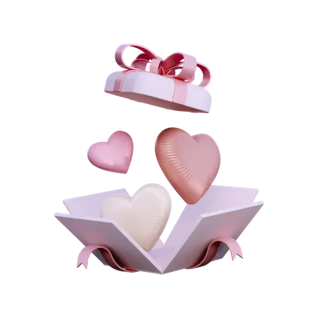 Caja de regalo de amor  3D Illustration