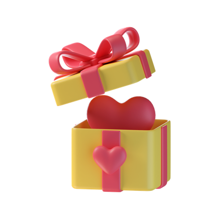 Caja de regalo de amor  3D Icon