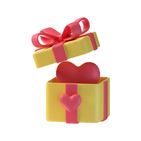 Caja de regalo de amor  3D Icon