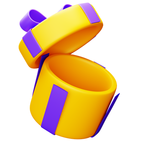 Caja de regalo de círculo abierto  3D Icon