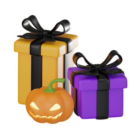 Caja de regalo de halloween  3D Icon