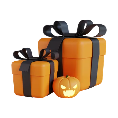 Caja de regalo de halloween  3D Icon