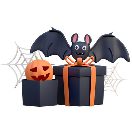 Caja de regalo de halloween  3D Icon